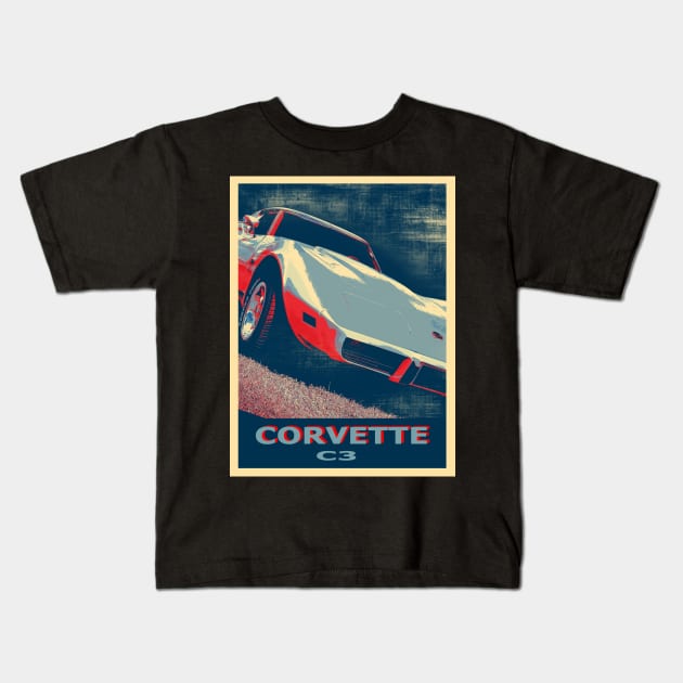 c3 corvette - colored Kids T-Shirt by hottehue